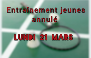 Entraînement jeune annulé 