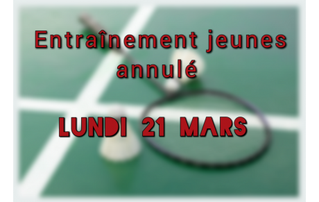 Entraînement jeune annulé 